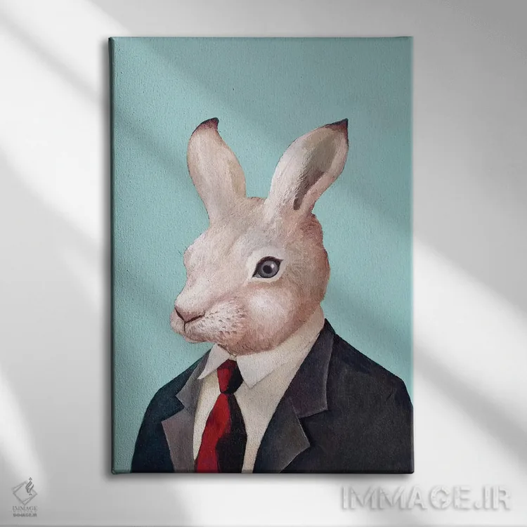 تابلو خرگوش سفید اثر انیمال کرو (گروه هنری/نام هنری) - نمای روبهرو روی دیوار