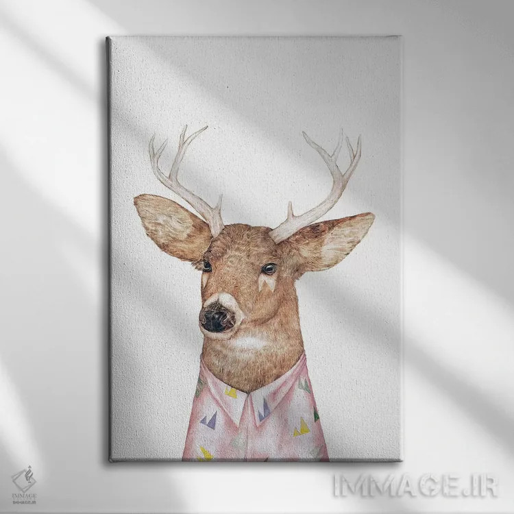 تابلو گوزن دمسفید اثر انیمال کرو (گروه هنری/نام هنری) - نمای روبهرو روی دیوار