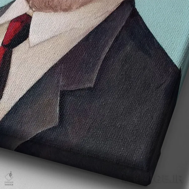 تابلو خرگوش سفید اثر انیمال کرو (گروه هنری/نام هنری) - نمای نزدیک بافت بوم