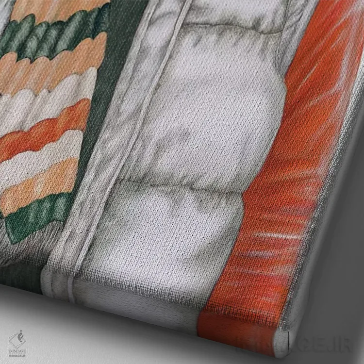 تابلو ولورین زمستانی (گورکن بزرگ آمریکای شمالی) اثر انیمال کرو (گروه هنری/نام هنری) - نمای نزدیک بافت بوم