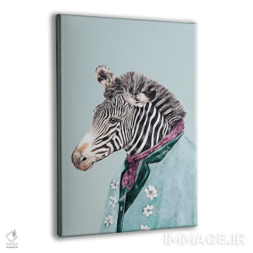 تابلو گورخر آبی اثر انیمال کرو (گروه هنری/نام هنری) - نمای پرسپکتیو محصول