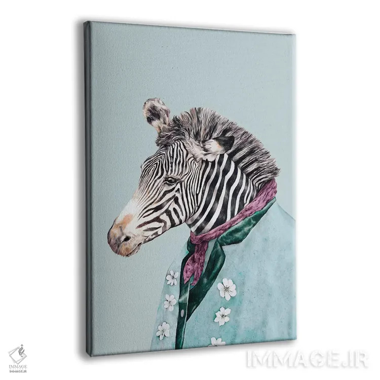 تابلو گورخر آبی اثر انیمال کرو (گروه هنری/نام هنری) - نمای پرسپکتیو محصول