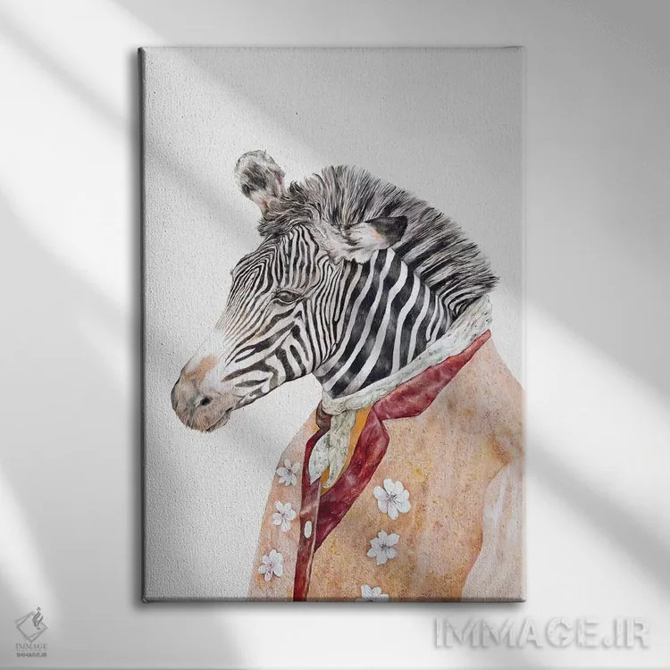 تابلو گورخر اثر انیمال کرو (گروه هنری/نام هنری) - نمای روبهرو روی دیوار