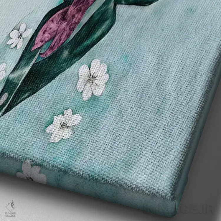 تابلو گورخر آبی اثر انیمال کرو (گروه هنری/نام هنری) - نمای نزدیک بافت بوم