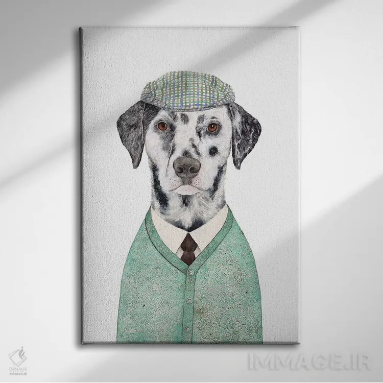 تابلو دالماتین (نژاد سگ لکدار) اثر انیمال کرو (گروه هنری/نام هنری) - نمای روبهرو روی دیوار