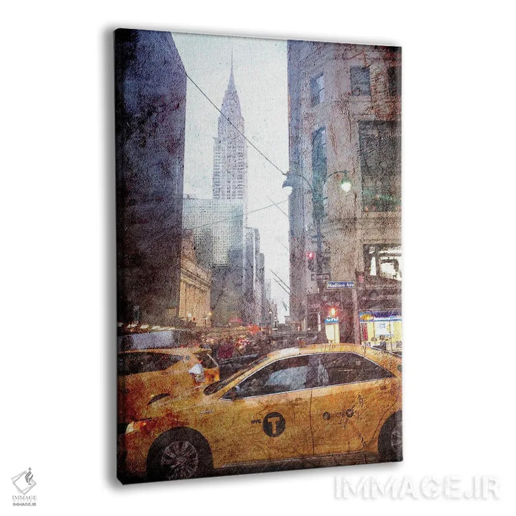 تابلو خیابان مدیسون بارانی اثر آکوستا - نمای پرسپکتیو محصول