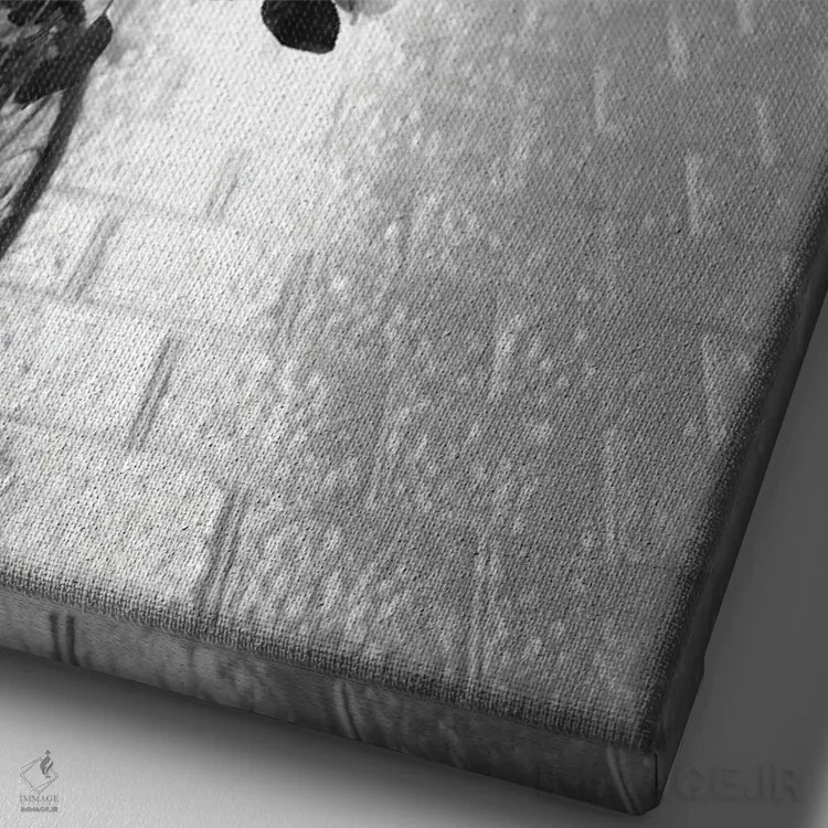 تابلو دوچرخه گلدار اثر آکوستا - نمای نزدیک بافت بوم