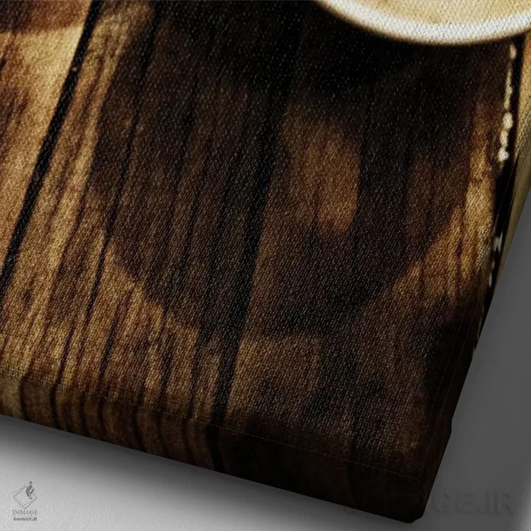 تابلو عشق در یک لاته (طرح قهوهلاته) اثر آکوستا - نمای نزدیک بافت بوم