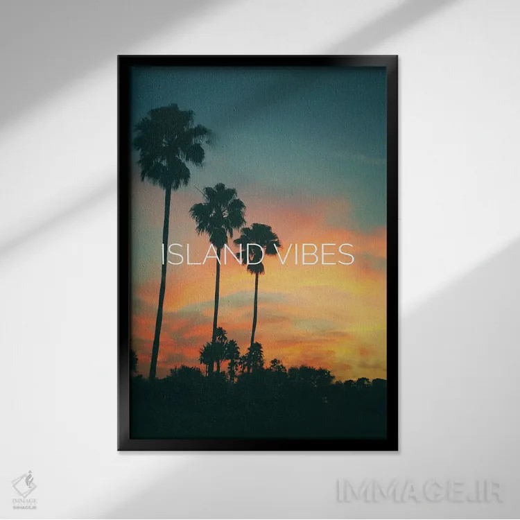 تابلو حس جزیره اثر آکوستا - نمای قابدار مشکی