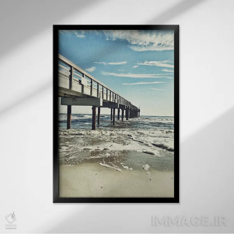 تابلو کنار اسکله اثر آکوستا - نمای قابدار مشکی