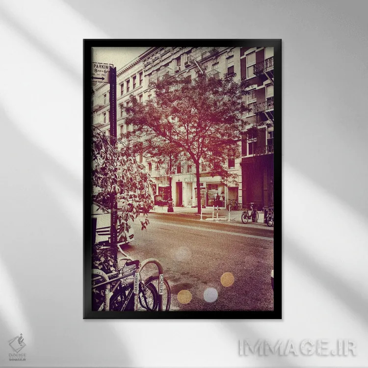 تابلو مرکز شهر اثر آکوستا - نمای قابدار مشکی