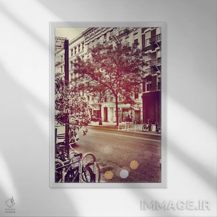 تابلو مرکز شهر اثر آکوستا - نمای قابدار سفید