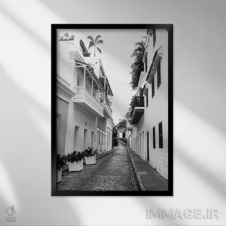 تابلو سن خوان قدیم II (پورتوریکو) اثر آکوستا - نمای قابدار مشکی