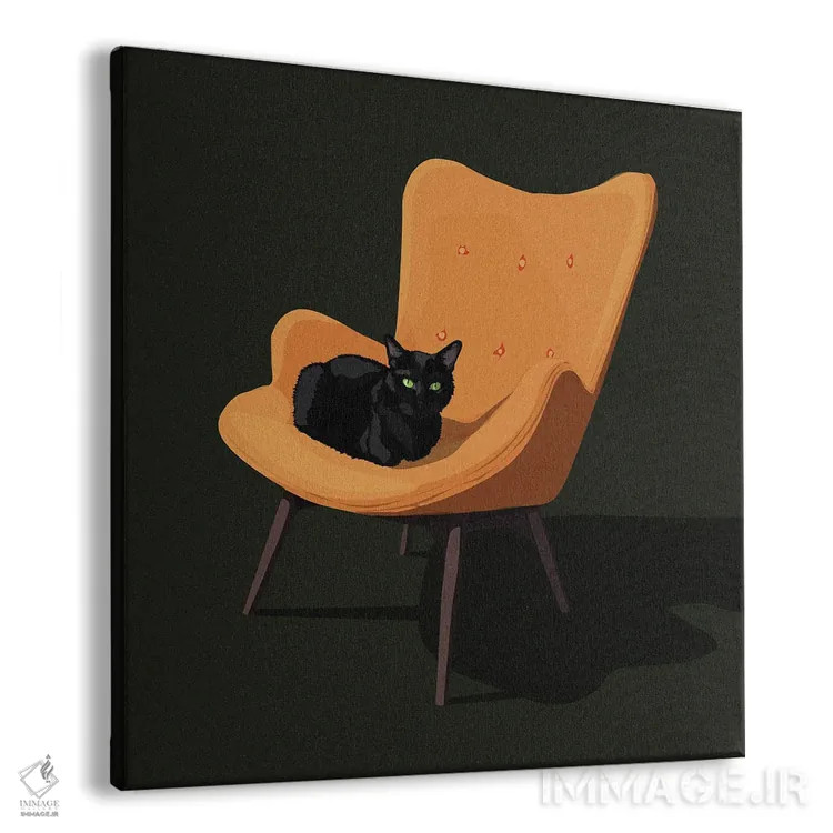تابلو گربهها روی صندلیها III اثر آرت کت ایلاستریتد - نمای پرسپکتیو محصول