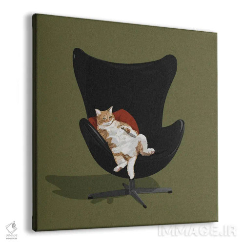 تابلو گربهها روی صندلیها IV اثر آرت کت ایلاستریتد - نمای پرسپکتیو محصول