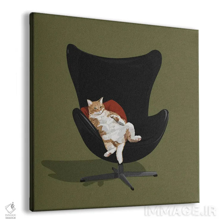 تابلو گربهها روی صندلیها IV اثر آرت کت ایلاستریتد - نمای پرسپکتیو محصول