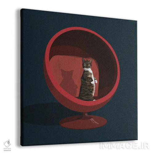 تابلو گربهها روی صندلیها VI اثر آرت کت ایلاستریتد - نمای پرسپکتیو محصول