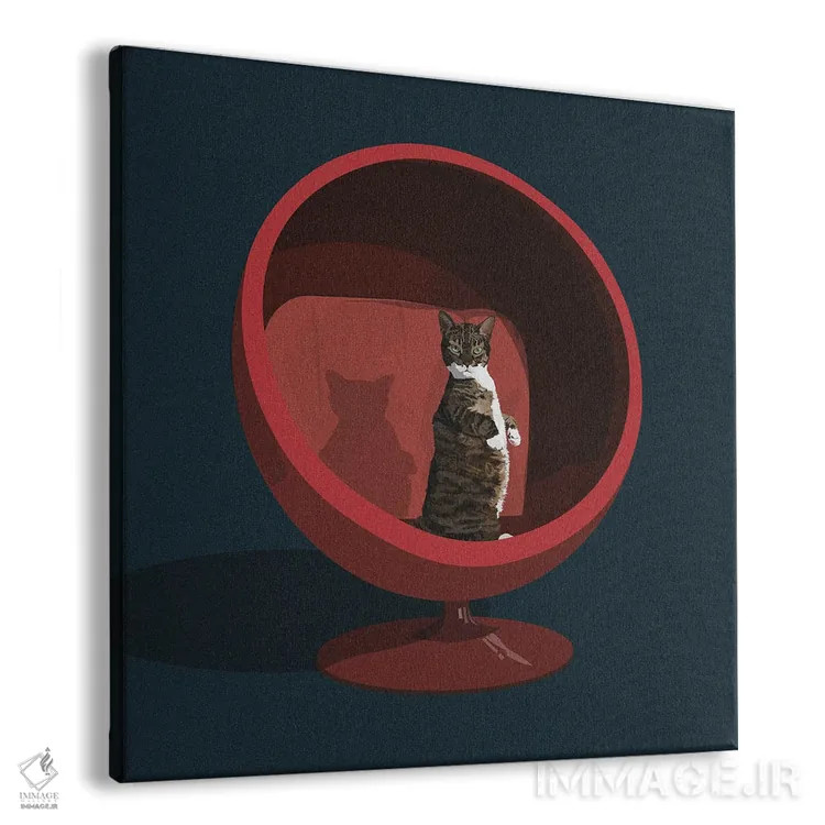 تابلو گربهها روی صندلیها VI اثر آرت کت ایلاستریتد - نمای پرسپکتیو محصول
