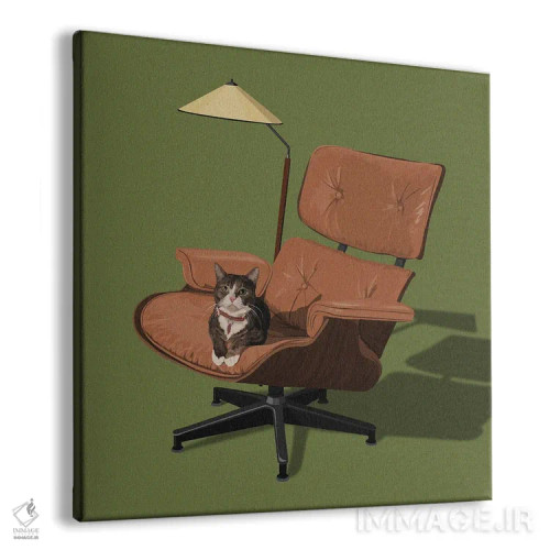 تابلو گربهها روی صندلیهای شیک I اثر آرت کت ایلاستریتد - نمای پرسپکتیو محصول