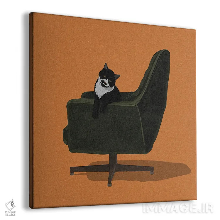 تابلو گربهها روی صندلیها IX اثر آرت کت ایلاستریتد - نمای پرسپکتیو محصول