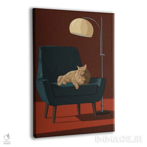 تابلو گربهها روی صندلیهای شیک III اثر آرت کت ایلاستریتد - نمای پرسپکتیو محصول