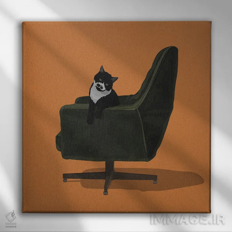تابلو گربهها روی صندلیها IX اثر آرت کت ایلاستریتد - نمای روبهرو روی دیوار