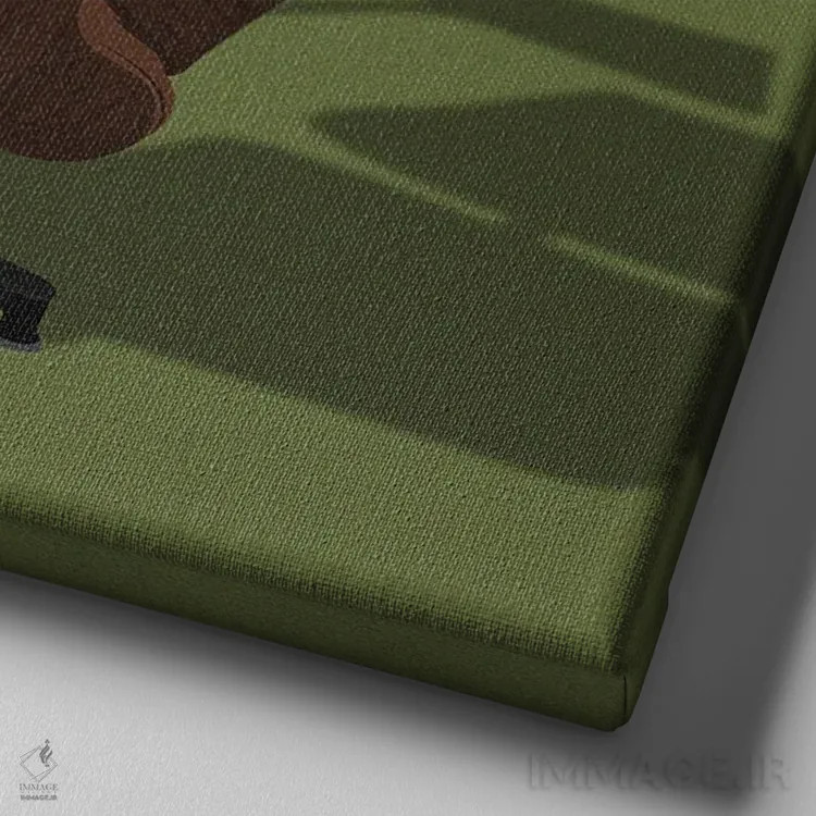 تابلو گربهها روی صندلیهای شیک I اثر آرت کت ایلاستریتد - نمای نزدیک بافت بوم