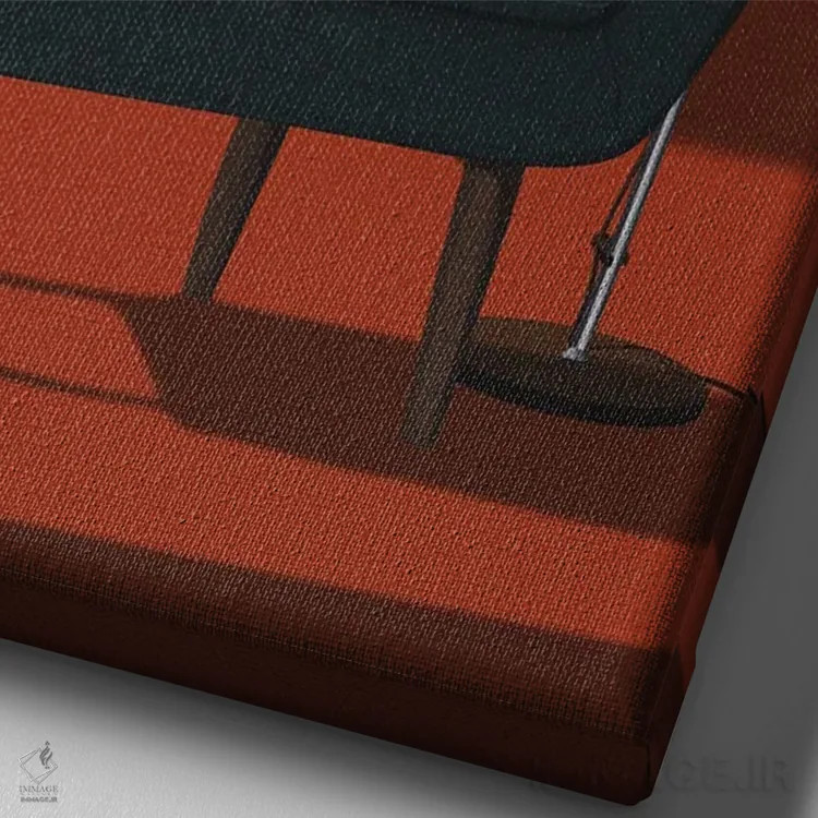 تابلو گربهها روی صندلیهای شیک III اثر آرت کت ایلاستریتد - نمای نزدیک بافت بوم