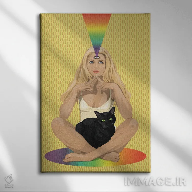 تابلو تفکر III اثر آرت کت ایلاستریتد - نمای روبهرو روی دیوار