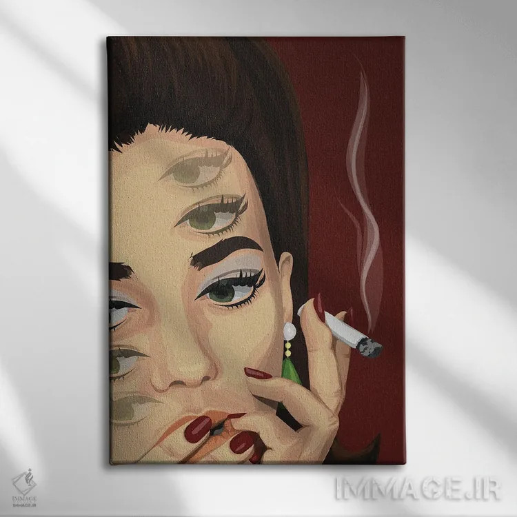 تابلو دارم فکر میکنم (بازی واژه با "چشم") اثر آرت کت ایلاستریتد - نمای روبهرو روی دیوار