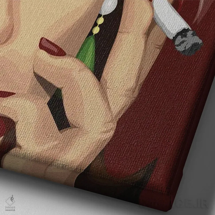 تابلو دارم فکر میکنم (بازی واژه با "چشم") اثر آرت کت ایلاستریتد - نمای نزدیک بافت بوم