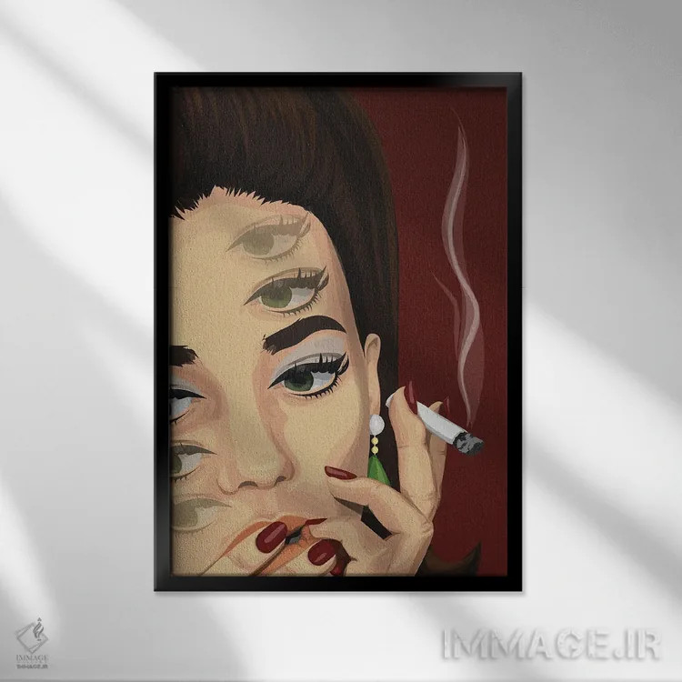 تابلو دارم فکر میکنم (بازی واژه با "چشم") اثر آرت کت ایلاستریتد - نمای قابدار مشکی