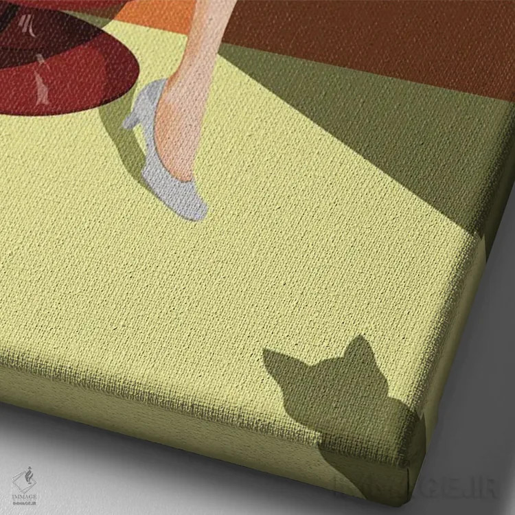 تابلو مزاحم اثر آرت کت ایلاستریتد - نمای نزدیک بافت بوم