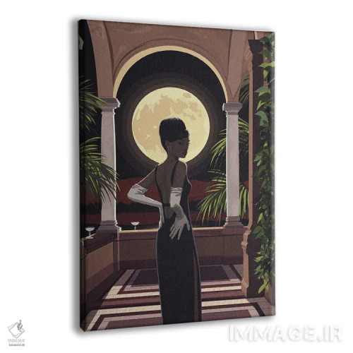 تابلو زن مرموز اثر آرت کت ایلاستریتد - نمای پرسپکتیو محصول