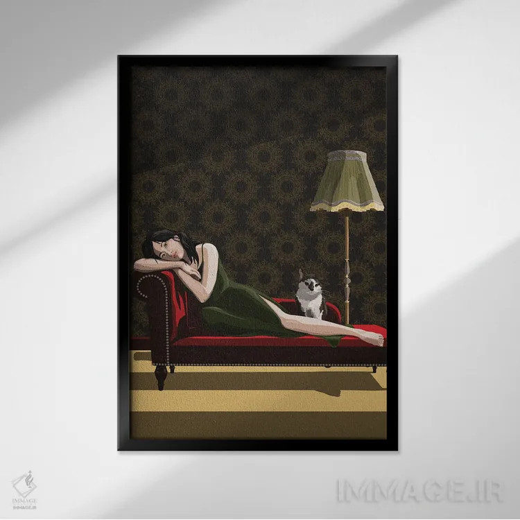 تابلو رویای روزانه پرتوی خورشید اثر آرت کت ایلاستریتد - نمای قابدار مشکی