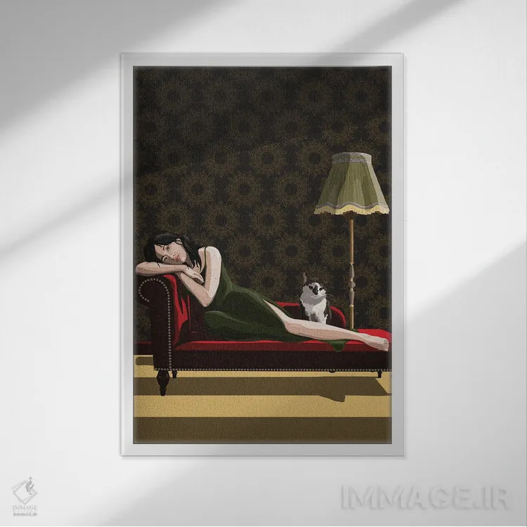 تابلو رویای روزانه پرتوی خورشید اثر آرت کت ایلاستریتد - نمای قابدار سفید