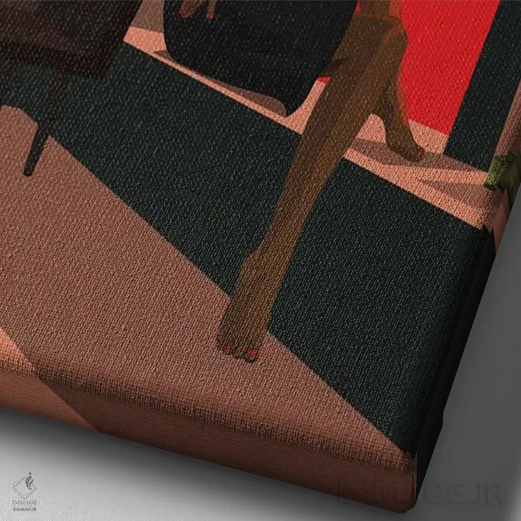 تابلو سیگار در غروب آفتاب اثر آرت کت ایلاستریتد - نمای نزدیک بافت بوم