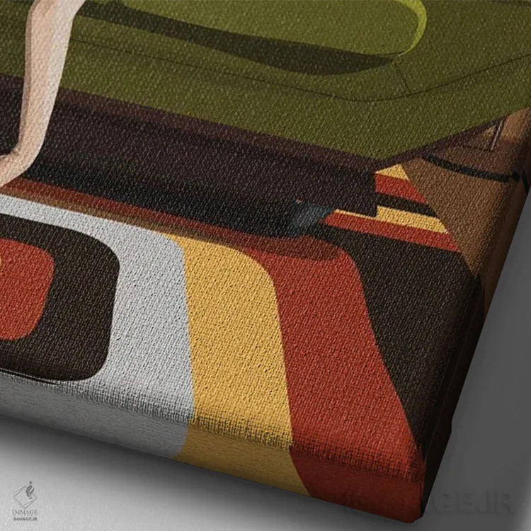 تابلو بازی انتظار اثر آرت کت ایلاستریتد - نمای نزدیک بافت بوم