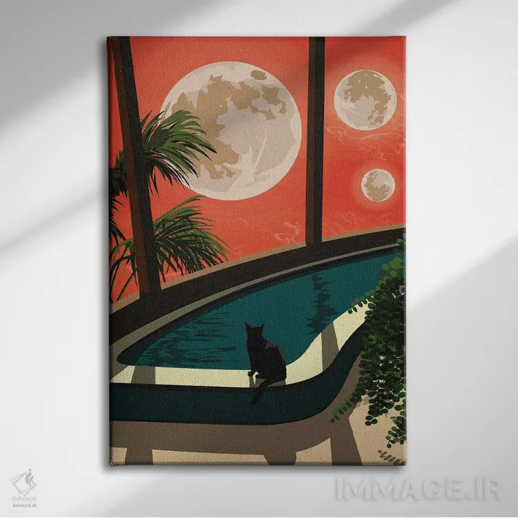 تابلو یک عصر غیرمعمول اثر آرت کت ایلاستریتد - نمای روبهرو روی دیوار