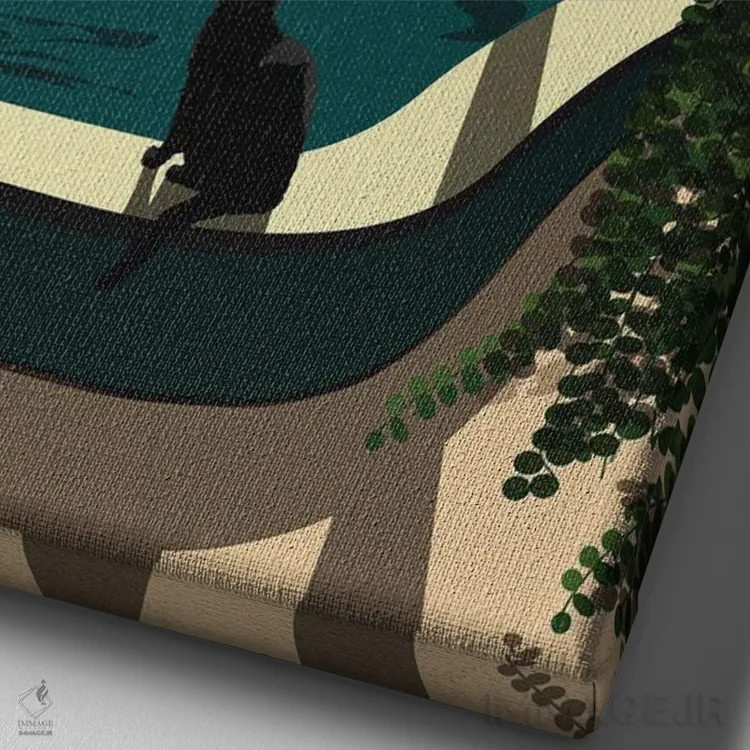 تابلو یک عصر غیرمعمول اثر آرت کت ایلاستریتد - نمای نزدیک بافت بوم