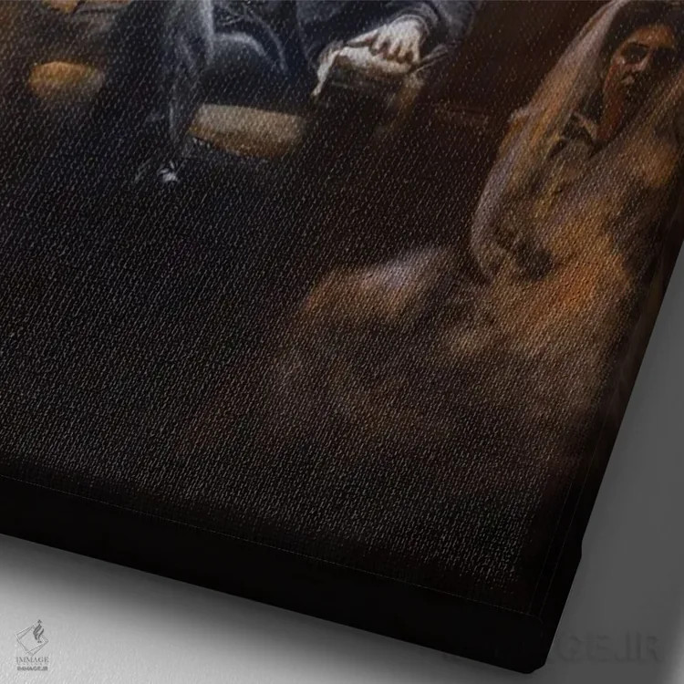 تابلو پنجاهمین سالگرد پدرخوانده (فیلم معروف) اثر مایکل اندرو لاو چوک یوئی - نمای نزدیک بافت بوم