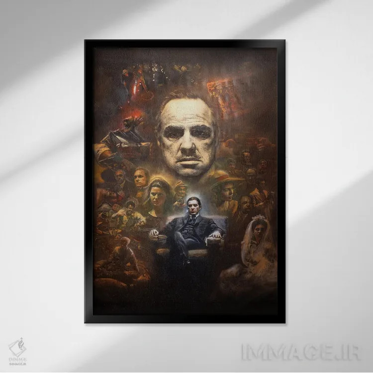 تابلو پنجاهمین سالگرد پدرخوانده (فیلم معروف) اثر مایکل اندرو لاو چوک یوئی - نمای قابدار مشکی