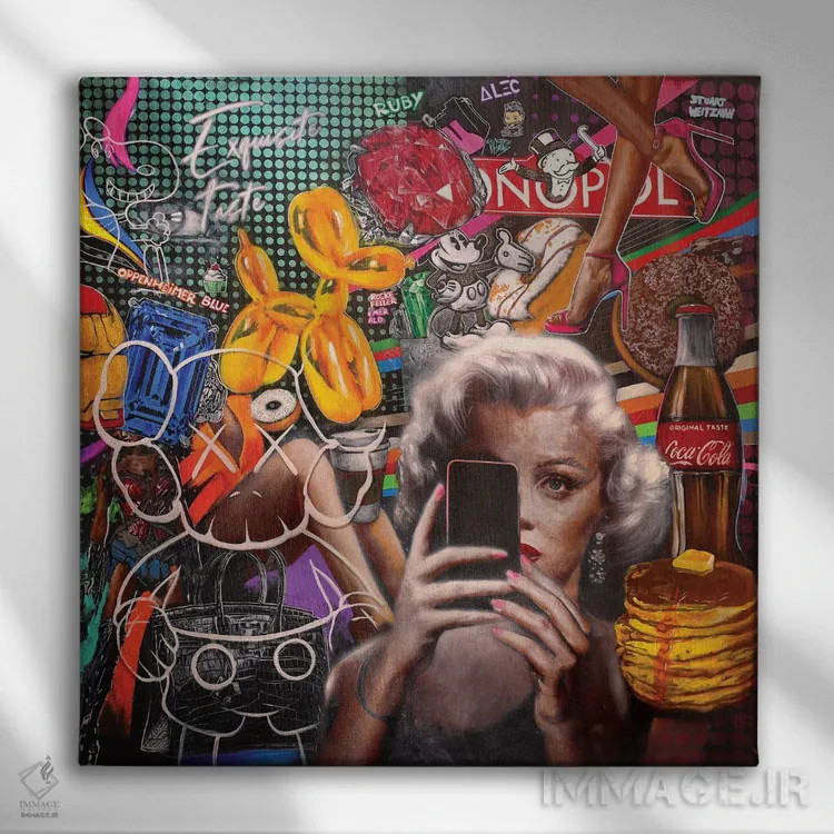 تابلو سلفی مرلین مونرو اثر مایکل اندرو لاو چوک یوئی - نمای روبهرو روی دیوار