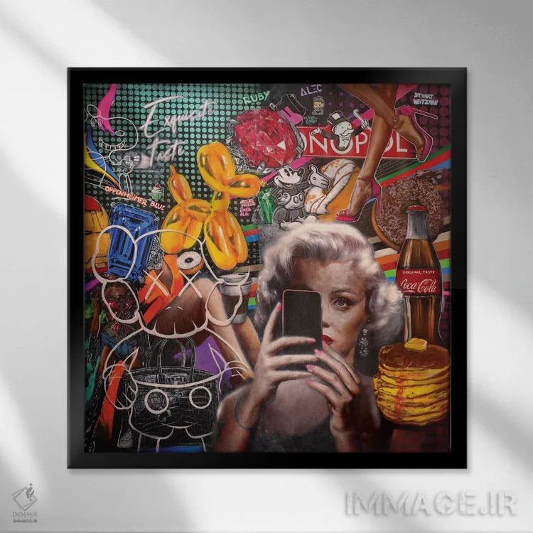 تابلو سلفی مرلین مونرو اثر مایکل اندرو لاو چوک یوئی - نمای قابدار مشکی