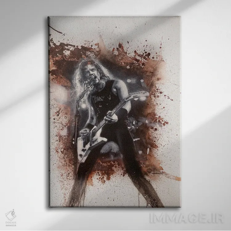 تابلو متالیکا (گروه موسیقی) اثر مایکل اندرو لاو چوک یوئی - نمای روبهرو روی دیوار