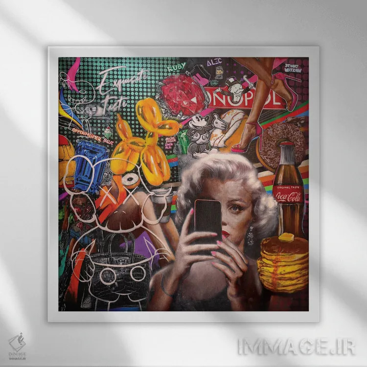 تابلو سلفی مرلین مونرو اثر مایکل اندرو لاو چوک یوئی - نمای قابدار سفید