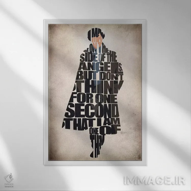 تابلو شرلوک (نام شخصیت یا اشاره به شرلوک هلمز) اثر آیشه دنیز آکِرمان - نمای قابدار سفید