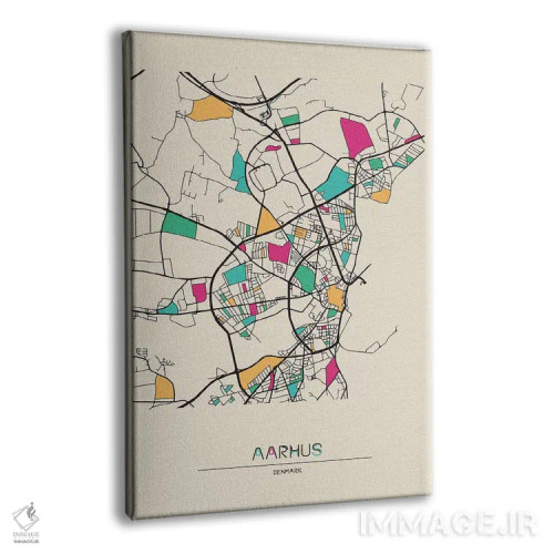 تابلو نقشه آرهووس، دانمارک اثر آیشه دنیز آکِرمان - نمای پرسپکتیو محصول