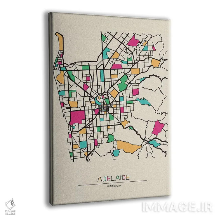 تابلو نقشه آدلاید، استرالیا اثر آیشه دنیز آکِرمان - نمای پرسپکتیو محصول