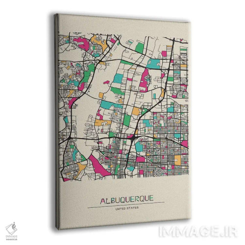 تابلو نقشه آلبوکرکی، نیومکزیکو اثر آیشه دنیز آکِرمان - نمای پرسپکتیو محصول